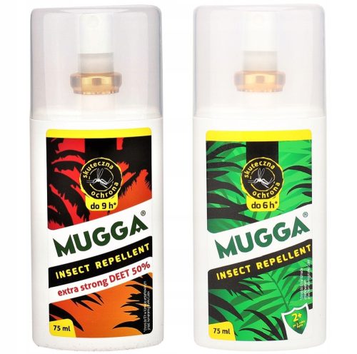 Insektenschutzmittel Mugga Deet Mücken- und Zeckenspray 50 % 75 ml + Mugga Insektenschutzspray 75 ml 104 g