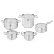  Topfset mit Deckel TEFAL Nordica, Induktion, Stahl, 10 Stück.