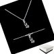  Silberschmuckset Katze Katzen Halskette Kor Armband Katze Kristall