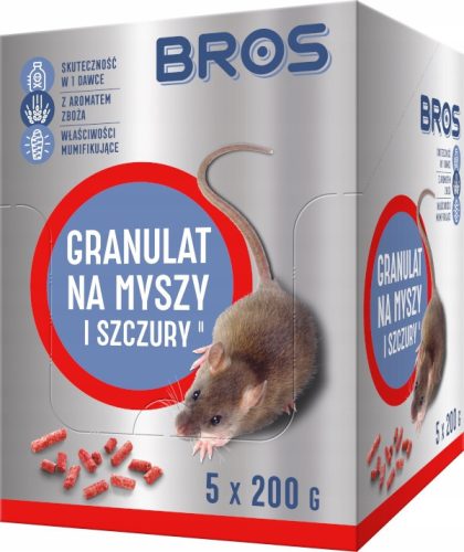 Abwehrmittel für Tiere Granulat für Mäuse und Ratten Bros Beutel 5 x 200 g