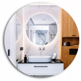  Runder Spiegel Kreis beleuchtet LED 130 cm RIAU