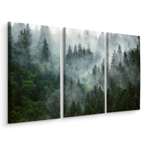  TRYPTIC Gemälde Wald im Nebel Bäume Natur 3D 120x80