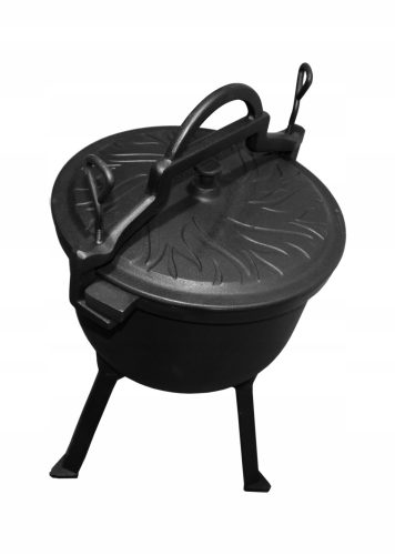  Gusseisenkessel, Ungarischer Jagdtopf, Braten fürs Lagerfeuer, Grill, 10L