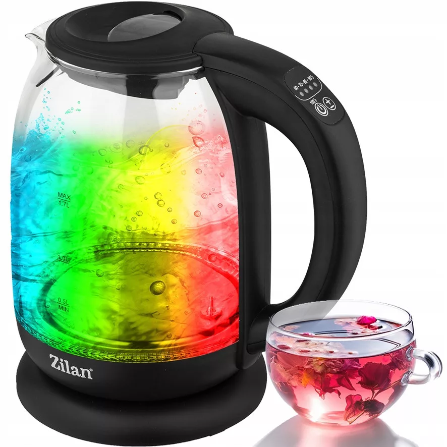 Zilan Wasserkocher 1,7 L, 2200 W - Doppelwandig, Digitales Display, Temperaturwahl & Warmhaltefunktion
