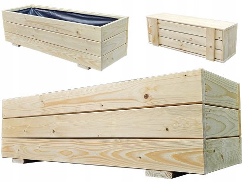  VERSANO Blumentopf 100 cm x 30 x 30 cm Naturholz