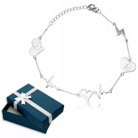  Silberarmband Heart Lifeline Pulse Lightning