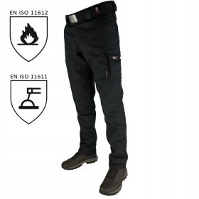   Duduwork lange Arbeitshose, Schwarz, schwer entflammbar, Größe 60
