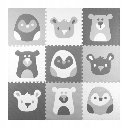  Puzzle-Schaumstoffmatte mit grauen Tieren