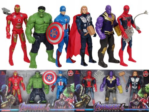  6 AVENGERS CAPTAIN SPIDERMAN THANOS HULK FIGUREN