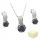  Set aus Ohrringen und Halskette aus 925er Silber