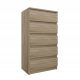  Euro-Meble Kommode 50 x 36 x 96 cm Sonoma-Eiche matt