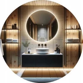  LED-beleuchteter Spiegel 70 cm runder Kreis Premium