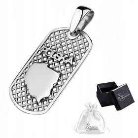    Silberner Anhänger 925 Patriotischer Anhänger Hundemarke POLEN