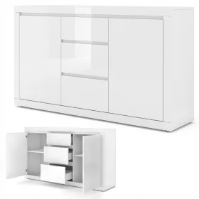    Bim Furniture Bello Bianco III Kommode 150 x 40 x 89 cm weiß glänzend