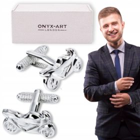  Onyx-Art London CK176 Silberne Manschettenknöpfe