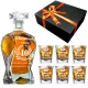  KARAFFE MIT 6 GRAVIERTEN WHISKYGLÄSERN, GESCHENK