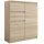  Mobene Moderne Kommode 80 x 40 x 98 cm, Sonoma-Eiche matt