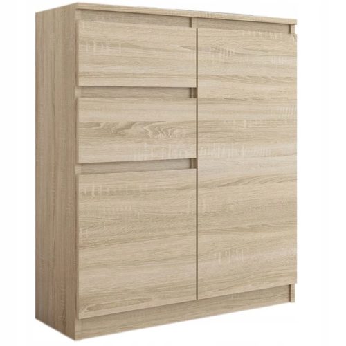  Mobene Moderne Kommode 80 x 40 x 98 cm, Sonoma-Eiche matt
