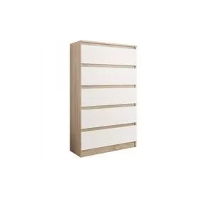  Mobene Moderne Kommode 70 x 40 x 121 cm, matte Sonoma-Eiche