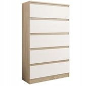  Mobene Moderne Kommode 70 x 40 x 121 cm, matte Sonoma-Eiche