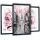 Bilder an der Wand 3 Gemälde für das Wohnzimmer im Rahmen Pink Peonies 129x63