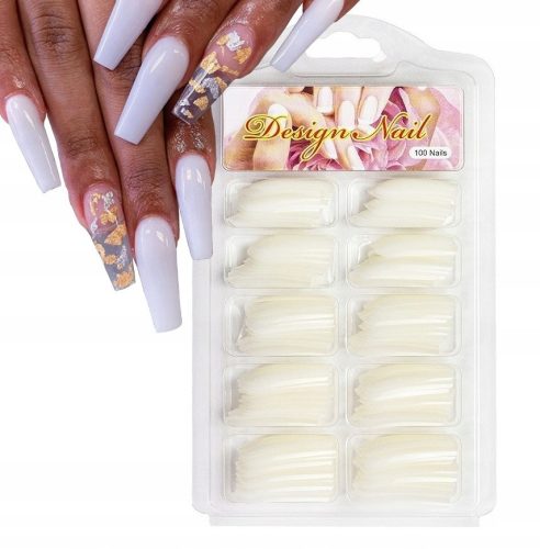  KÜNSTLICHE NAGELSPITZEN 100 Stück BALLERINA NATURAL