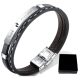  Lederarmband mit GRAVUR, Edelstahl