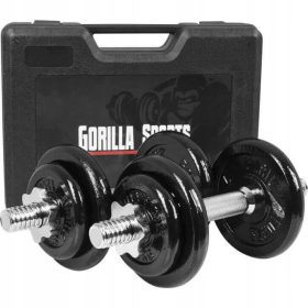  Gorilla Sports verstellbare Gusseisenhanteln 2x 10 kg