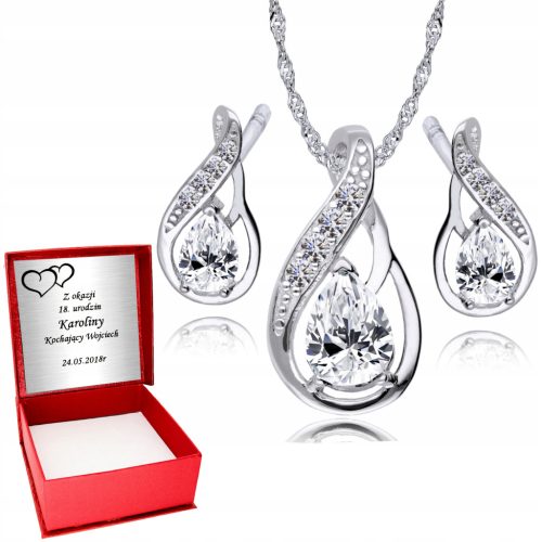  Ohrringe aus 925er-Silber mit gravierter Kette
