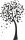 Wandtattoo Baum in Matt Schwarz ohne Hintergrund, 100x160 cm, Oracal Folie