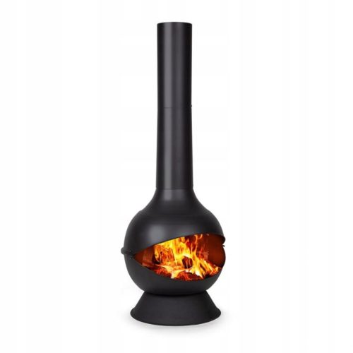  Gartenkamin Gartenkamin 130cm Poker Stahl Schwarz