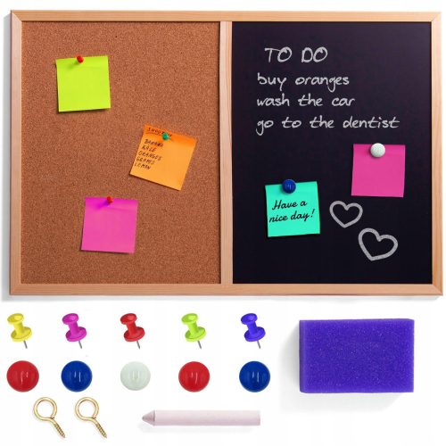  Creative Home Korktafel, Kreidetafel, magnetisch, 90 x 60 cm