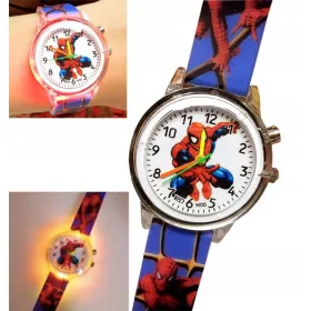    Kinderuhr für einen Jungen, Kinderuhr SPIDERMAN LED GLOWING für Jungen