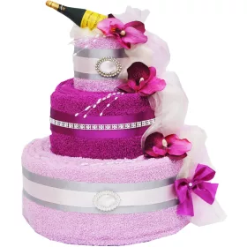  Hochzeitsgeschenk, große Torte mit 6 Handtüchern