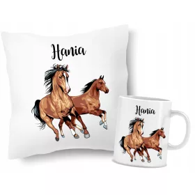  Set Kissen + Tasse PFERD + DEIN NAME