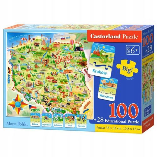  Puzzle Castorland Puzzle 100 Teile Karte von Polen E142
