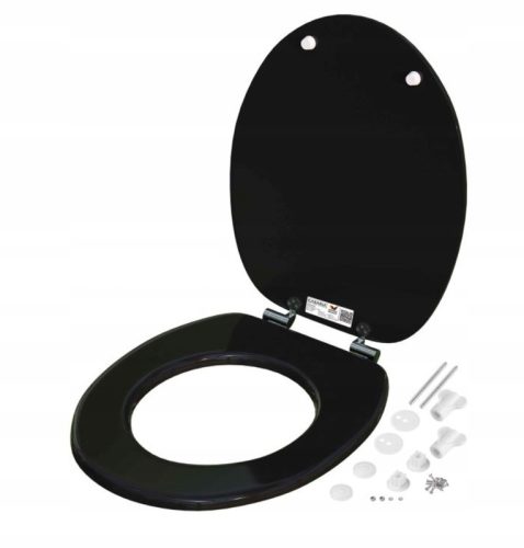 Casaria Toilettensitz Schwarzer MDF-Sitz