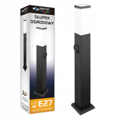  Quadratischer Lichtmast Masterled Havana E27 65 cm schwarz