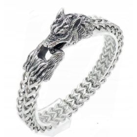  WOLF-ARMBAND FÜR HERREN, EDELSTAHL 316L