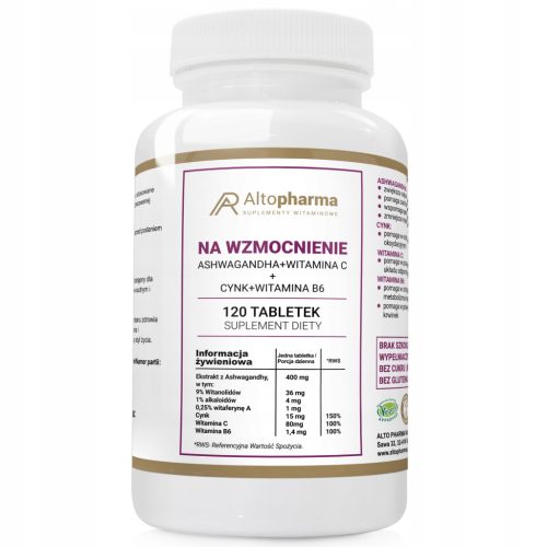 Ashwagandha + Zink + Vitamin C + Vitamin B6 - Natürlicher Stressabbau und Energie