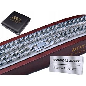  DICKE SILBERKETTE HERRENHALSKETTE, 316L CHIRURGENSTAHL 9 MM