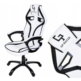  Giosedio GP RACER GPR024 Gaming-Stuhl, weißes Öko-Leder