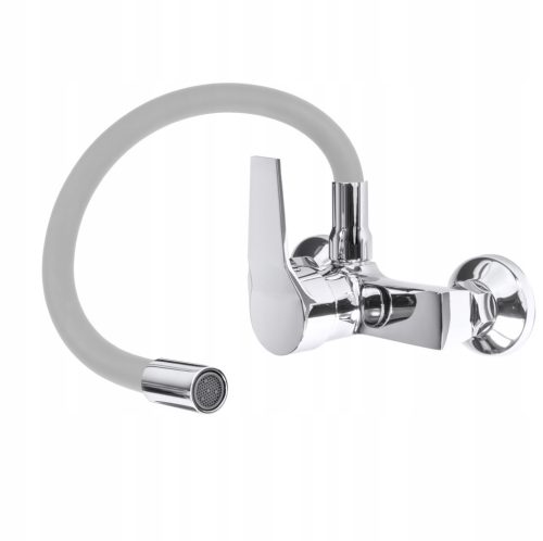  Granitan FLEX Wand-Küchenarmatur, Silber, Grau
