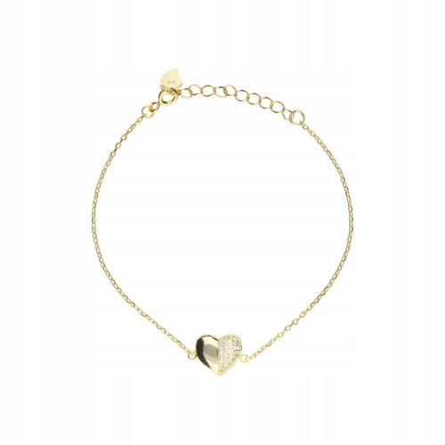  VERGOLDETES 925-SILBER-ARMBAND MIT ZIRKONIA-HERZ