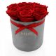 Samtgrauer Blumenkasten mit echten ewigen Rosen