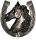 Stahlrosette Pferd im Hufeisendekor, geschmiedetes Ornament