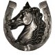 Stahlrosette Pferd im Hufeisendekor, geschmiedetes Ornament