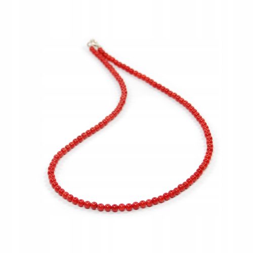  Rote Korallenkette, natürliche Kugeln, 4 mm