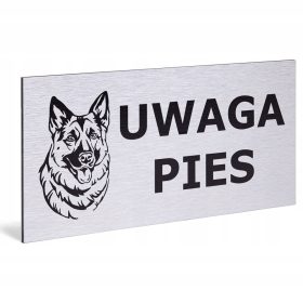 PLATTE 20x10 Aluminium ACHTUNG SCHLECHTER GEFÄHRLICHER HUND