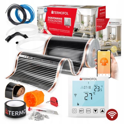  INFRAROT-HEIZFOLIEN-KIT, Leistung 140 W, 50 cm Fläche. 12m² + WLAN